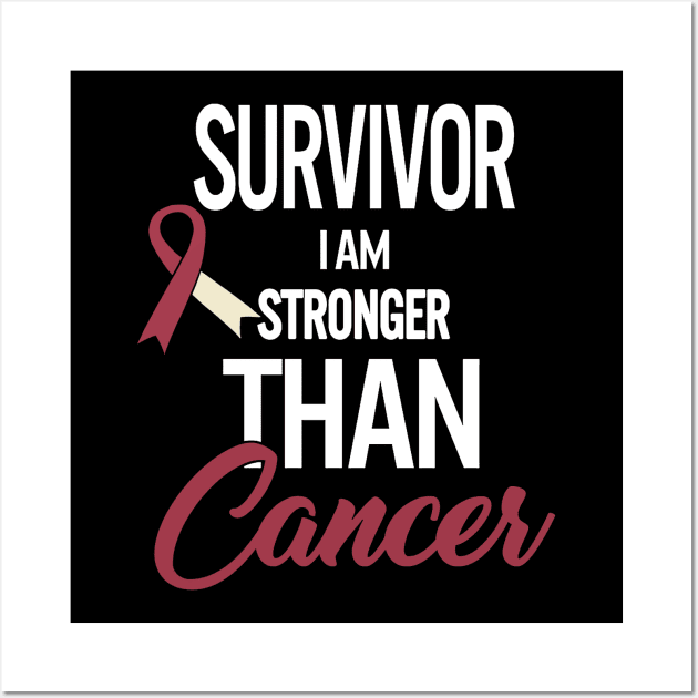 Throat Cancer Survivor I Am Stronger Than Cancer Oral Head Wall Art by Phylis Lynn Spencer